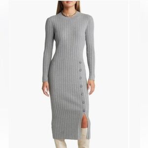 Open Edit Bodycon Ribbed Midi Sweater Dress Sz M EUC